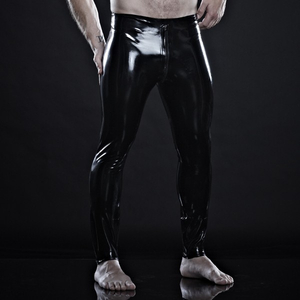 Latex Leggings - Black with Zip