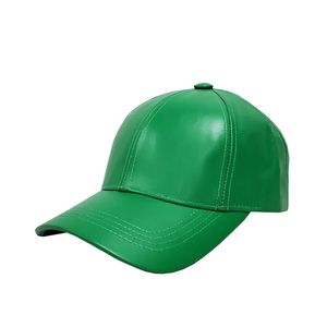 Leather Baseball Cap - Kelly Green