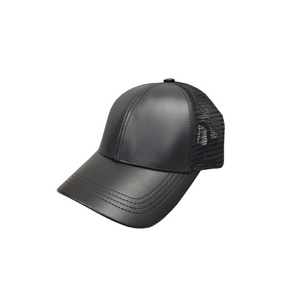 Low Profile Leather Trucker Cap