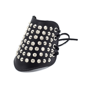 Leather Gauntlet with Studs - Short