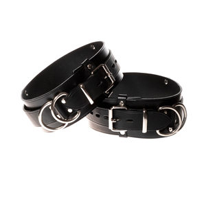 Heavy Duty Leather Thigh Restraints - Lock Buckle