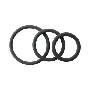 Rubber Cock Ring Set - Black