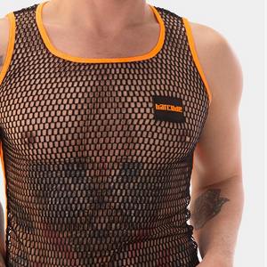 Touma Mesh Lace Tank - Orange